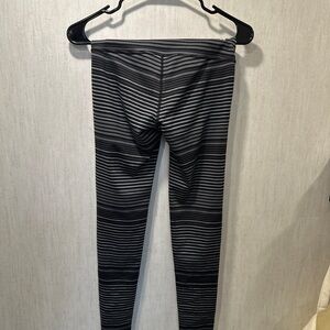 Athleta Black and White Striped Leggings